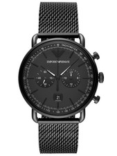 MONTRE AVIATEUR ARMANI HOMME AR11264 CADRAN NOIR - CERTIFICAT - GARANTIE - PR...