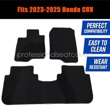 New 3 Pieces Black Velour Carpet Floor Mats Fit For 2023-2025 Honda Crv Cr-v