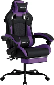 Gaming Chair W/ Massage,Ergonomic PC Gaming Chair W/ Footrest Comfortable