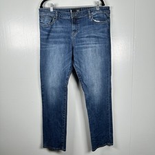 Kut from the Kloth Catherine Boyfriend Mid Rise Straight Leg Blue Jeans Size 14