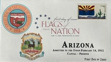 BDAOCITW KSC Cachets 277 Flags of Our Nation Stamp FOON Great Seal of Arizona