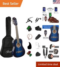 30in Beginner Acoustic Guitar Basic Starter Kit Tuner Bag Capo Strings Winder...