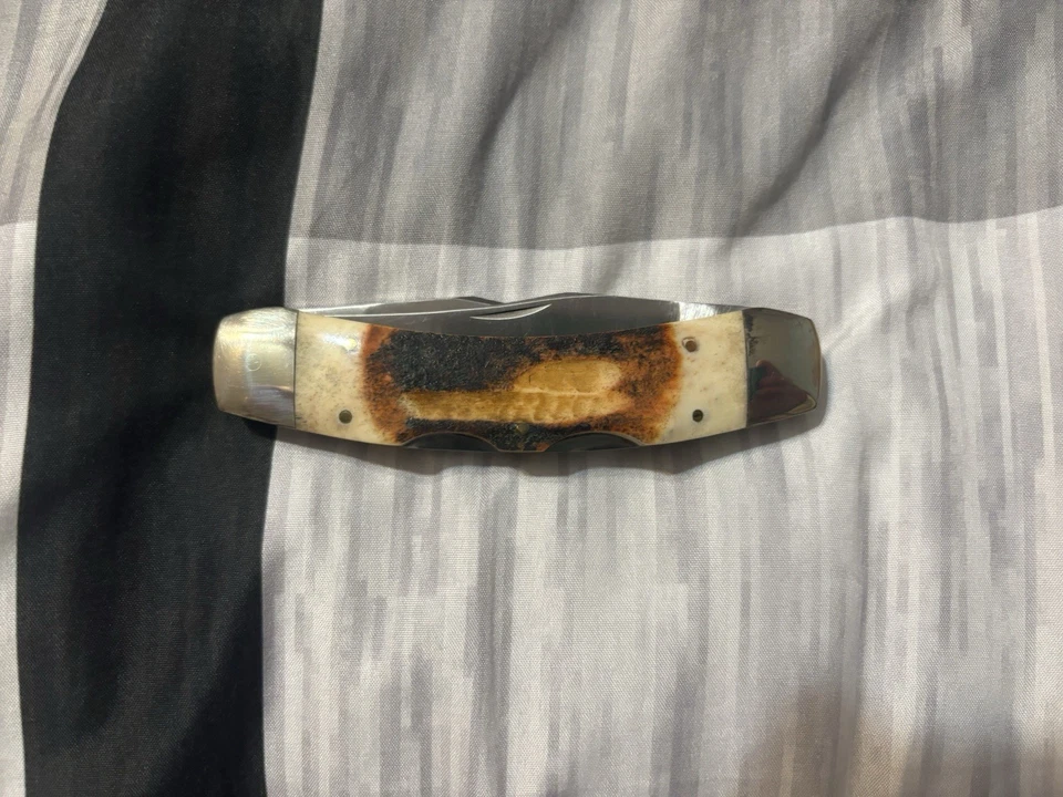 Cuchillo plegable de colección Parker Imai Dach K-236 Seki Japón ciervo Texas Longhorn Foto 3 de 3