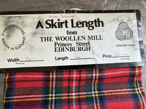 Vintage Skirt Length Pure New Wool Edinburgh Woollen Mill Royal Stewart Tartan - Picture 3 of 3
