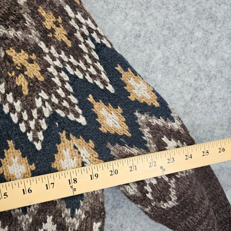 Abercrombie Fitch Sweater Mens S Hot Chocolate Fair Isle Nordic Chunky Fall Prep - Image 4 of 4