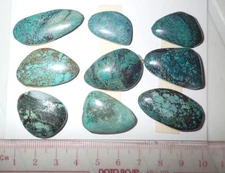 Turquoise Stone Flat Free Form Cabochon 170.5 Carat 9 pieces 34.1 gram Lot A
