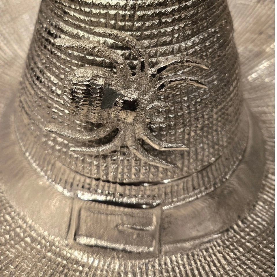 Halloween Grande 2 Piezas Plata Metal Sólido Bruja Sombrero Chip Dip Araña Cuenco Set Foto 2 de 4