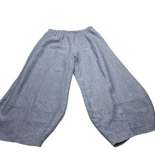 Bryn Walker Linen Chambray Oliver Pants 1X Balloon Panel Hem Lagenlook Coastal