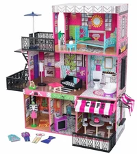 Little Girls Dollhouse Barbie Size Wood Playhouse Pretend Play Doll House Best
