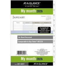 2026 AT-A-GLANCE 8.5" x 5.5" Monthly Planner Refill Pages White/Brown