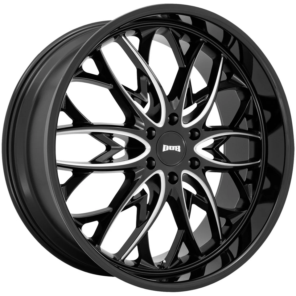 (Set of 4) DUB S263 OG 26x10 6x5.5" +25mm Black/Milled Wheels Rims 26" Inch - Image 2 of 4