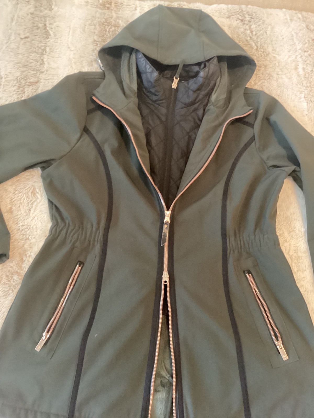 With Quilted Inner Vest - Olive Green