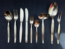 54-tlg. Vintage-Besteck von Michelin, Edelstahl, Alltagsklassiker