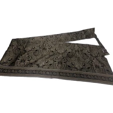 Vintage Croscill Home Black & Gold Paisley Damask Valance 17" x 86"