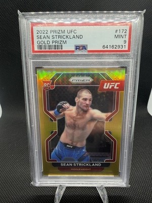 2022 Prizm UFC Sean Strickland Gold Prizm /10 PSA 9 No.172 Champion