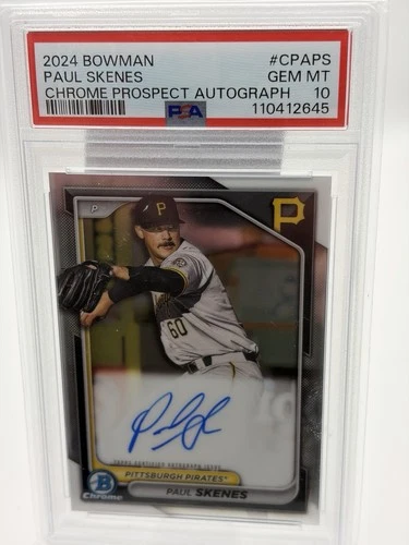 Bowman 2024 Chrome Prospect Autographs Paul Skenes #CPA-PS PSA 10 Pirates