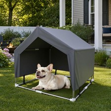 Outdoor Dog House Tent, Stainless Steel Frame Dog Shade Shelter, Medium Dog