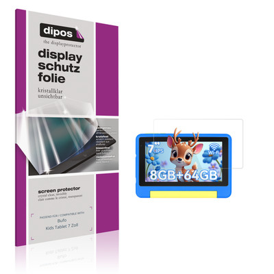 2x Schutzfolie klar für Bufo Kids Tablet 7 Zoll Displayschutzfolie Folie