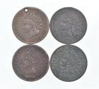 Lot of 4 STRONG Liberty 1883 1881 1880 1882 Indian Head Cent Lot *057