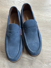 Samuel Windsor England Blue Suede Penny Loafers Men's US 12