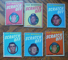 4-1970- 2-1971 TOPPS SCRATCH OFFS-ALL UNSCRATCHED W/STARS 6 TOTAL W/KILLEBREW