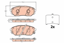 For TRW GDB2195 brake pad set, disc brake