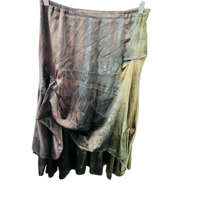 NWT  Annie Turbin Art To Wear Hand Painted 100% Silk Skirt  L