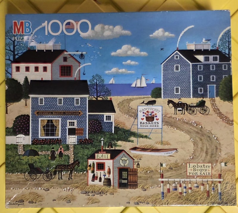 New Unopened Vintage Milton Bradley 1000 Piece Puzzle/Americana-Charles  Wysocki