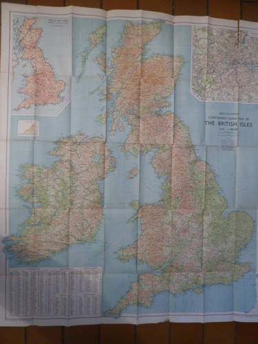 Grande carte iles britanniques Bartholomew's , blondel rougery 1952 - Foto 2 di 5