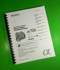 Owners Manual for Sony DSLR A700 Camera 179 Pages W/Clear Covers