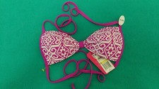 NWT Hula Honey Juniors Swimsuit Bikini Top Bra Sz M Push Up Halter
