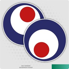RAF Crazy Eyes Self Adhesive Stickers Red, White and Blue Safety Signs