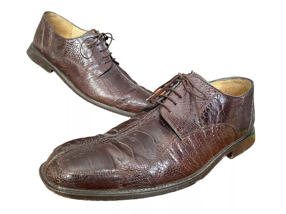 Belvedere Marco Split Toe Ostrich Leather Shoes Brown Size 10 Great Condition