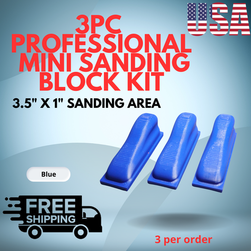 3pc Professional Mini Sanding Block Kit Auto Body Detail Tools 3 pack ...