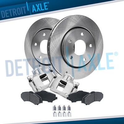 Front Rotors Calipers w/ Bracket Brake Pads for 2008-2011 Chrysler Town Country