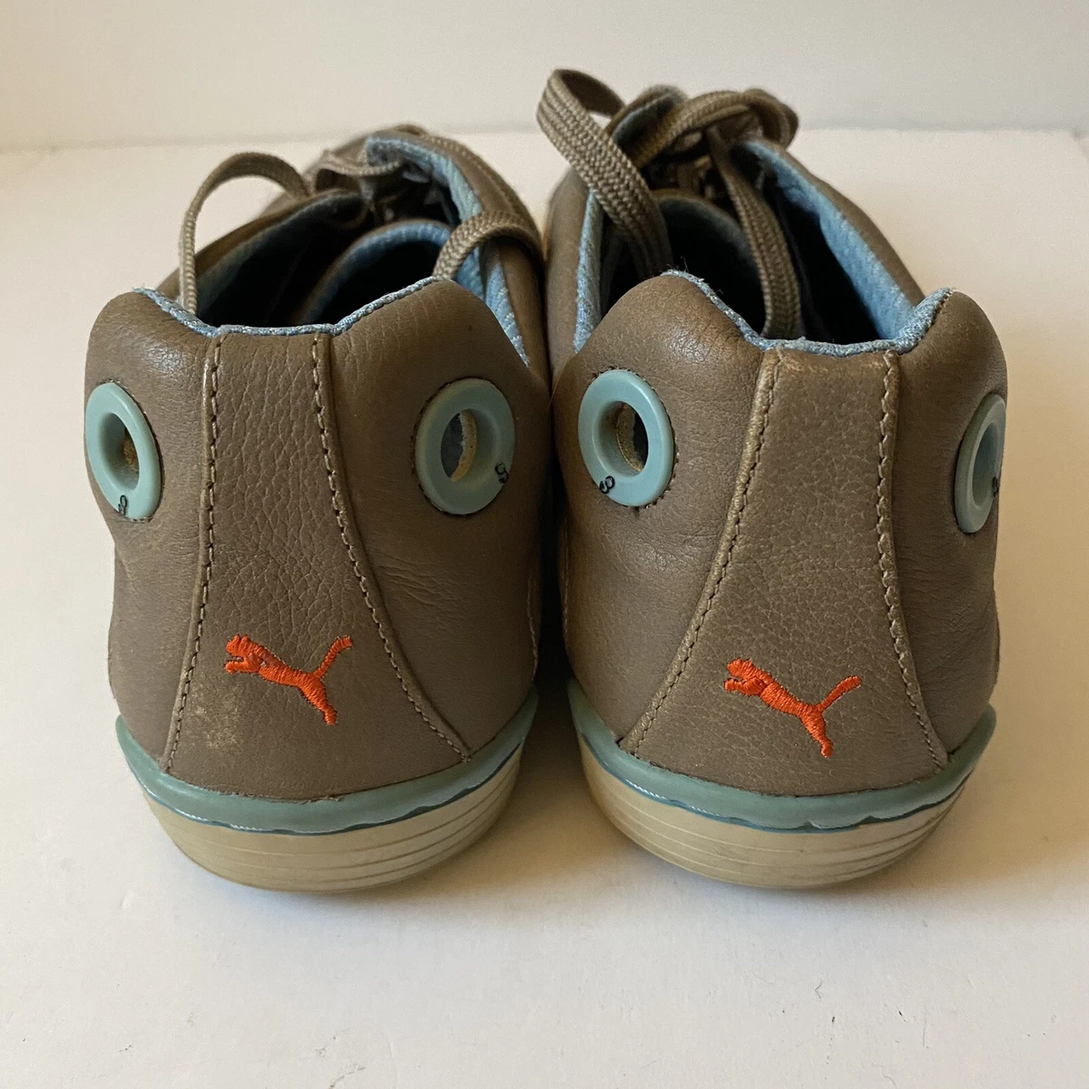 Puma Volvo Ocean sailing leather sneakers shoes taupe gray men 13