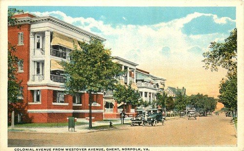 WOHNSTRASSENSZENE NORFOLK, VIRGINIA, ALTE POSTKARTE - Bild 1 von 2