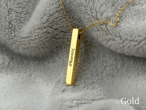 Personalized Engraved Gold Bar Necklace