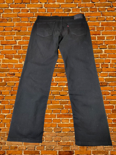 LEVI'S 541 SIZE W34 L32 BLACK JEANS DENIM ZIP FLY ATHLETIC TAPER MENS 34X32 VGC - Picture 3 of 6