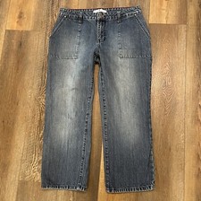 Y2K Tommy Hilfiger ERO-ERO Carpenter Jeans Crop Capri Med Blue Denim Women's 10