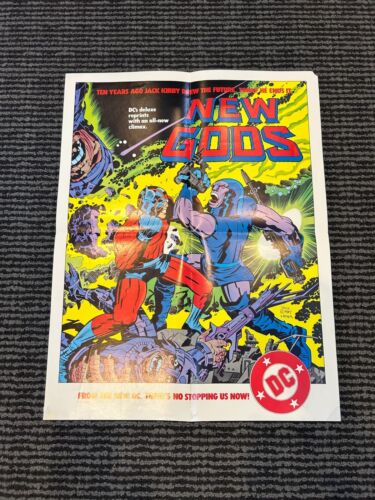 AFFICHE JACK KIRBY NEUVE GODS PLIÉE 17x22" (1984) - DC COMICS DARKSEID RARE HTF ! - Photo 1/6