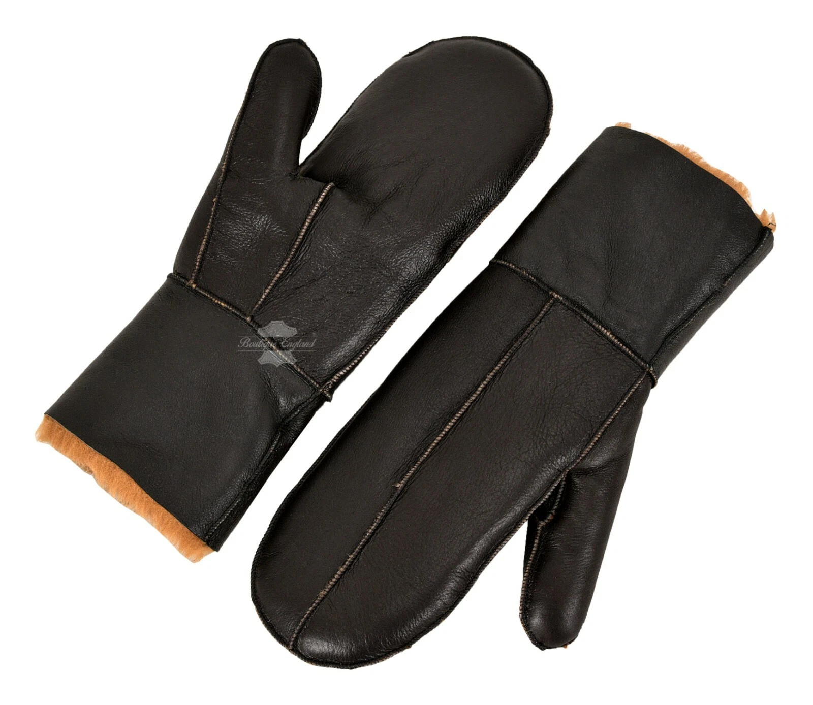 B-3 Sheepskin Mittens Gloves Thick Real Shearling Fur Winter Gloves Warm Mitts