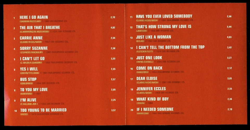 CD-Konvolut★2 CDs★THE HOLLIES★ANTHOLOGY + THE ULTRA SELECTION★fast NEUWERTIG★ - Bild 4 von 4