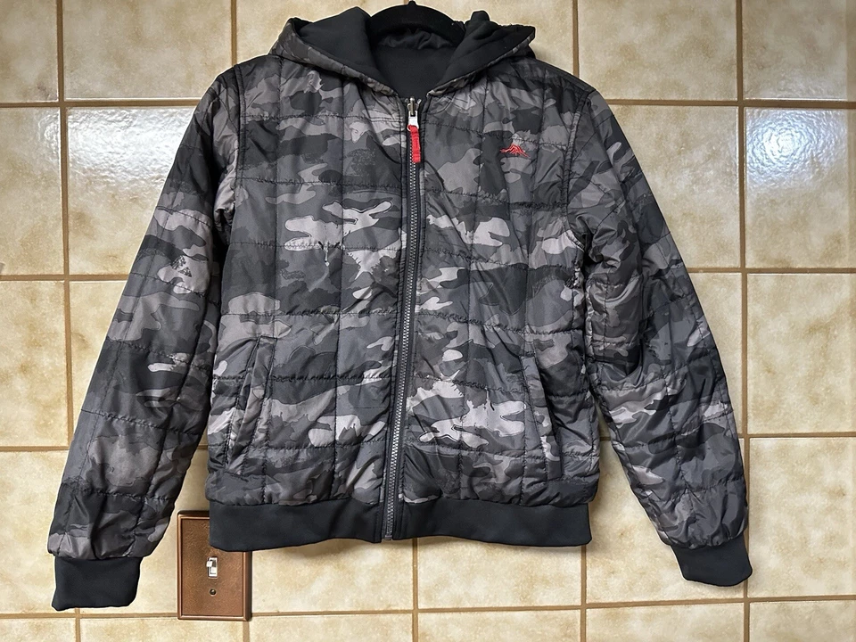 Pacific Trail Youth Reversible Camuflaje Puffer, Chaqueta de Pista Negra, Talla M Foto 2 de 4