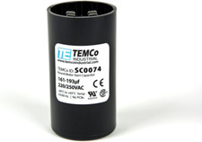 Temco 161-193 Uf/Mfd 220-250 VAC Volts round Start Capacitor 50/60 Hz AC Electri