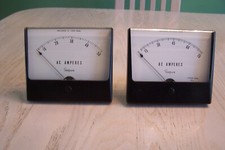 SIMPSON PANEL COMPTEURS MODEL 1359 , AC AMP COMPTEURS 0-50A , 0-75A , LOT DE 2