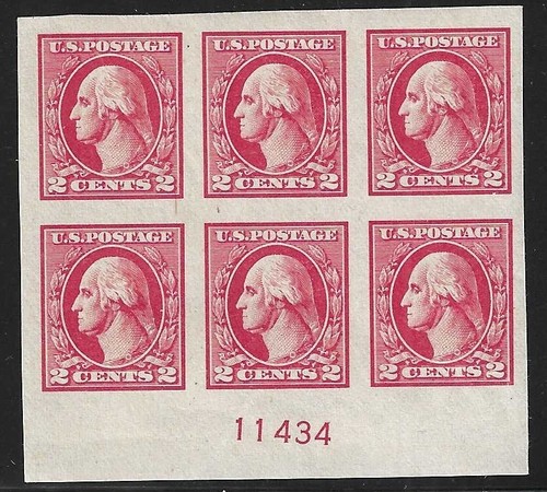 U.S., 1920, Scott #534, 2c Washington, Imperf. Plate Block, Mint ...