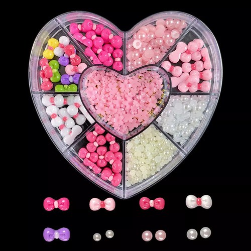 9 Grids/box Rhinestones Nail Bow Design Nail Art Charms Jewellery Shapes Gems - Picture 15 of 18