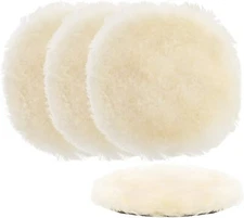 4x Polishing Pads 5 inch Pure Wool Car Buffer Polisher Waxing Buffing Wheel Kit