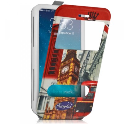 Etui Coque Silicone S-View Motif ZA03 Universel L pour SFR offres StarTrail 7